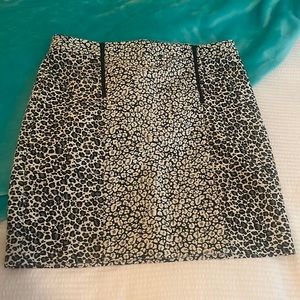 Ann Taylor leopard print mini pencil skirt